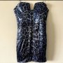 Нова рокля ZARA M с пайети М синьо животински принт, снимка 1 - Рокли - 43164020