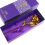 Луксозен Подарък за Жена - Позлатена Роза в Луксозна Кутия и Торбичка 24К Подарък за Свети Валентин
