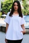 Памучна изчистена дамска блуза с къси ръкави 7043, снимка 9