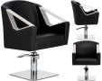 Хидравличен въртящ се фризьорски стол Lars за фризьорски салон FJ-83034-BLACK-FOTEL-BEZPODN, снимка 1 - Фризьорски столове - 43860988