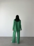 Дамски зелен костюм от 3 части – сако, елек и широк панталон, снимка 6