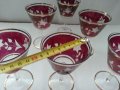 Ретро стъклени чаши гравирани , снимка 4