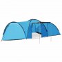 Палатка за къмпинг тип иглу, 650x240x190 см, 8-местна, синя, снимка 1
