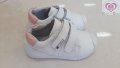 №19-№24, Бебешки обувки за момиче BUBBLE KIDS, бели с розов акцент