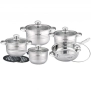 Комплект съдове за готвене Cheffinger -12части с 3слойно незалепващо покритие , снимка 2