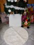 Ново бяло кръгло пухкаво килимче с възглавница плюш-лукс!, снимка 3