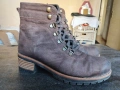 Италиански дамски боти, велур, кожа - 38, снимка 3