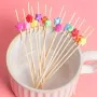 4293 Коктейлни клечки за хапки Сърца, Топчета, Звезди, 25 броя, снимка 12