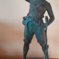 Стара авторска бронзова фигура,статуетка, снимка 2 - Колекции - 44873008