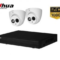 Full HD комплект - 4канален XVR DVR DAHUA + 2камери Full HD 1080р DAHUA със звук и до 50метра нощно