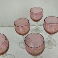 Стари чаши цветно калиево стъкло, снимка 7 - Антикварни и старинни предмети - 33045016