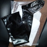 Черни ,еластични,дълги, кожени чорапи , снимка 7 - Бельо - 43763616