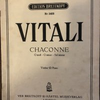 VITALI -Chaconne  G Minor: For Violin and Piano , снимка 1 - Други - 32620177