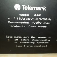 telemark a40 ретро усилвател 3105211618, снимка 3 - Ресийвъри, усилватели, смесителни пултове - 33059490
