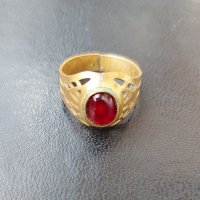 Стар руски пръстен от соц-а / Антика / пръстен с гранат , снимка 3 - Антикварни и старинни предмети - 34943777