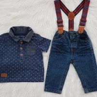Дънки и блуза за бебе 6 месеца, снимка 12 - Комплекти за бебе - 38006823