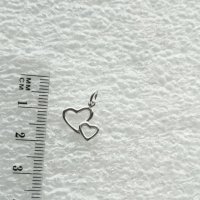 Сребърна висулка сърца, снимка 1 - Колиета, медальони, синджири - 32756309