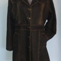 Топло дънково палто / манто / шуба с избелващ ефект , снимка 2 - Палта, манта - 27185685