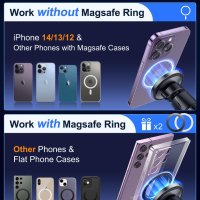 Магнитна стойка за кола за телефон iPhone 12-15 Pro Max Plus Mini, сив, снимка 7 - Резервни части за телефони - 43075070