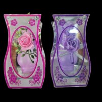 ✨ Стъклена ваза с флорални разцветки, снимка 1 - Вази - 43018407
