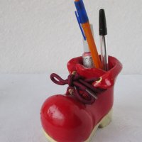 Керамични обувки пепелник моливник, обувка, снимка 2 - Декорация за дома - 28974925