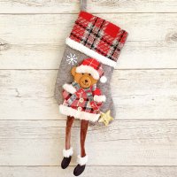 2590 Коледен чорап за подаръци и украса с фигура с дълги крака, снимка 3 - Декорация за дома - 35442179