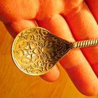 Старинна бронзова лъжица с османска тугра, тура - за колекционери и ценители, снимка 6 - Антикварни и старинни предмети - 39121283