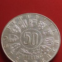 Сребърна монета 50 шилинга 1964г. Австрия 0.900 Инсбрук IX Зимни олимпийски игри 41420, снимка 4 - Нумизматика и бонистика - 43568167