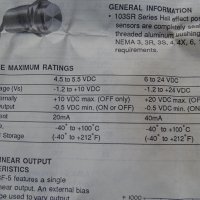 индуктивен датчик Honeywell micro switch 103SR13A-1 6-24VDC, снимка 9 - Резервни части за машини - 37245400