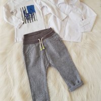 Ленен панталон H&M, риза и блуза  9-12 месеца , снимка 5 - Комплекти за бебе - 28323013