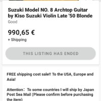 Archtop китара Nippon Japan, снимка 13 - Китари - 43634100