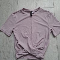 Дамска къса блузка - розова, снимка 1 - Тениски - 38363103