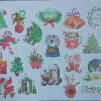 Скрапбук стикери за декорация планер Коледа 3 - 20 бр /комплект , снимка 1 - Други - 38248565