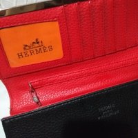 Естествена кожа на HERMES - малка дамска чанта в черно и червено, снимка 7 - Чанти - 35408651