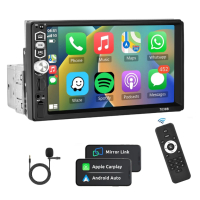 PODOFO CarPlay & Android Auto Single Din автомобилно стерео радио със 7-инчов сензорен MP5, снимка 3 - Радиокасетофони, транзистори - 44883109