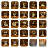 Романтична 3D акрилна настолна нощна лампа-сувенир/подарък за различни поводи, снимка 1 - Настолни лампи - 43715865
