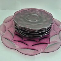 Стъклени чинии цветно лилаво стъкло, снимка 8 - Антикварни и старинни предмети - 27012145