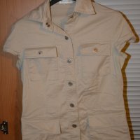 Бежова риза, тип сако, снимка 1 - Ризи - 26681725