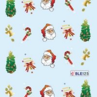 BLE125 Дядо Коледа елха коледен ваденки водни стикери слайдери за нокти маникюр, снимка 1 - Продукти за маникюр - 27266125