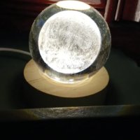 LED Светеща кристална топка/лампа,3D сензорна-Луна, снимка 3 - Настолни лампи - 43676398