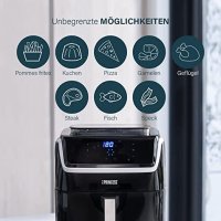 Air fryer ЕЪР ФРАЙЪР 2 в 1 фритюрник с горещ въздух без мазнина уред за готвене на пара 1700 W 6,5L, снимка 5 - Фритюрници - 40857104