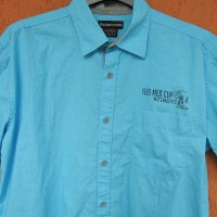 Мъжка риза с къс ръкав ATLAS синя (M), снимка 2 - Ризи - 40523537