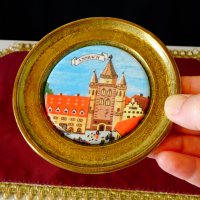 Бронзова чиния с изображение от Ansbach,порцелан. , снимка 4 - Антикварни и старинни предмети - 26872681