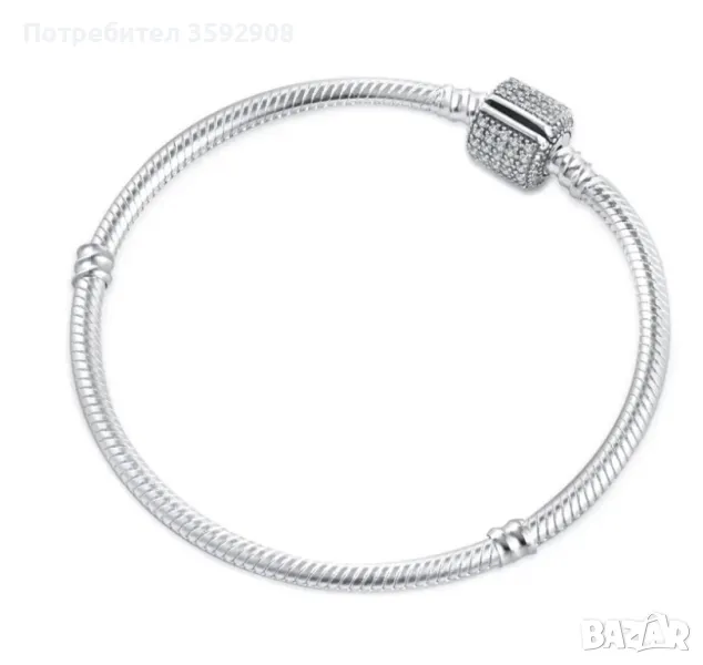 Сребърна Гривна за талисмани, снимка 1