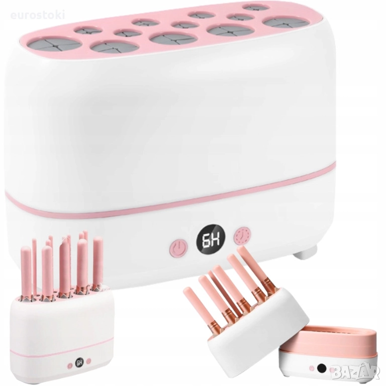 Професионална сушилня за грим четки, уред за сушене на четки за грим, вместмост 12 четки + 2 бр. гъб, снимка 1