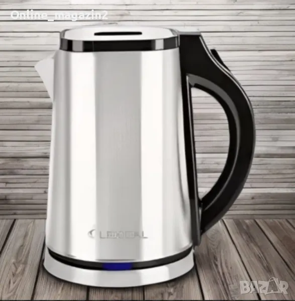 Електрическа кана за вода с корпус от неръжаема стомана и LED светлинен индикатор Lexical LEK-1441, снимка 1
