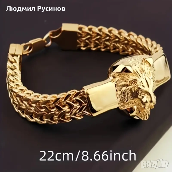 Гривна лъв от нераждаваема стомана, снимка 1