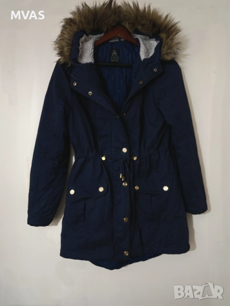 Нова дамска тъмно синя парка S размер, снимка 1