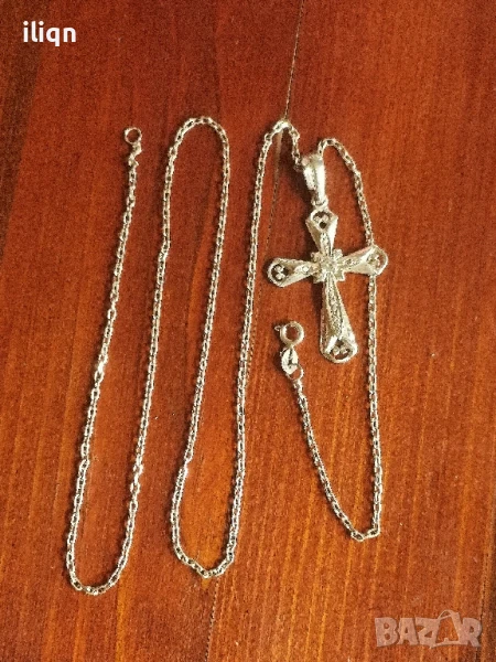 Сребърен Масивен синджир с висулка. 925 Проба. 56см. Цена 36,99лв. За Севлиево безплатна доставка., снимка 1