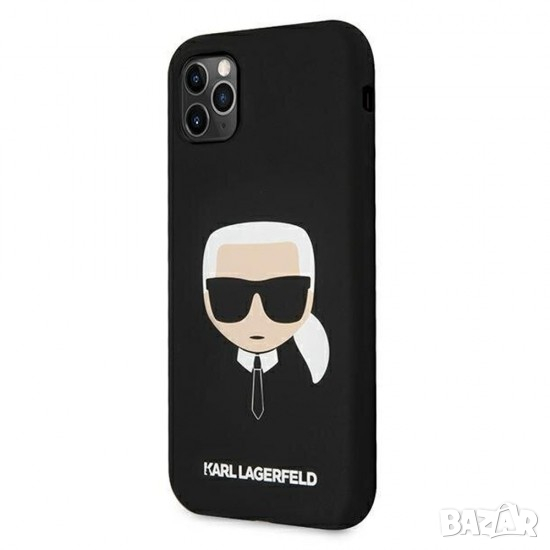 Оригинален калъф гръб кейс Karl Lagerfeld Silicone Cover - iPhone 11 (6.1), Черен, снимка 1